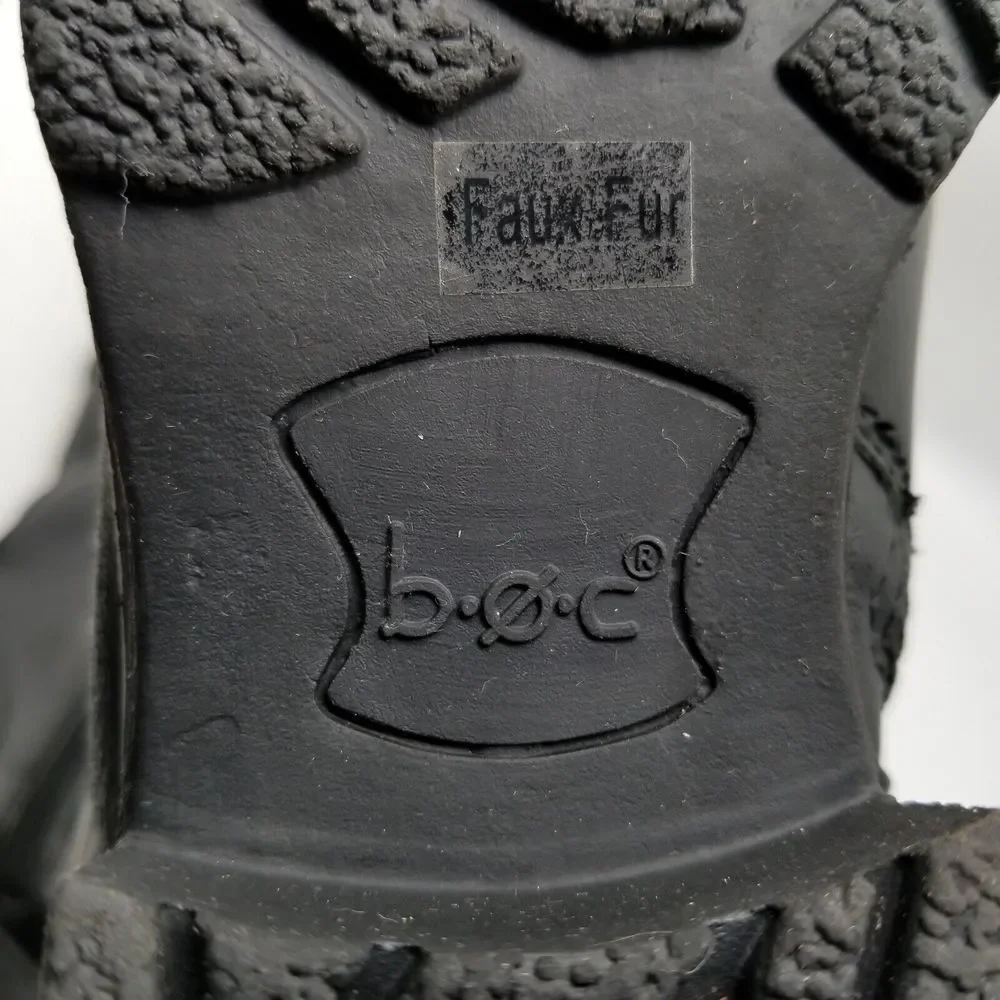 b.o.c. Women Juvelen Tall Boots Size 6.5‎ Leather Faux Fur Black